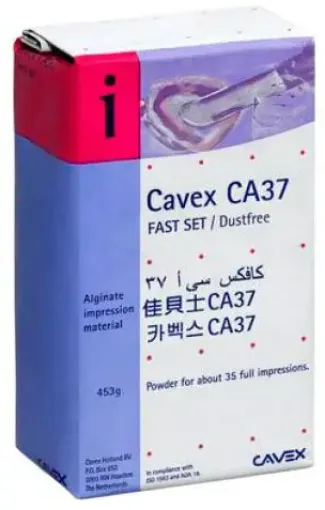 Imagen de Alginato en polvo para impresiones corporales CAVEX CA37 de secado rapido Fast Set en paquete de 453grs