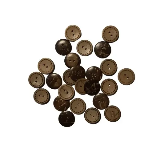 Imagen de Botones de coco natural para manualidades de 20mms. *25 unidades