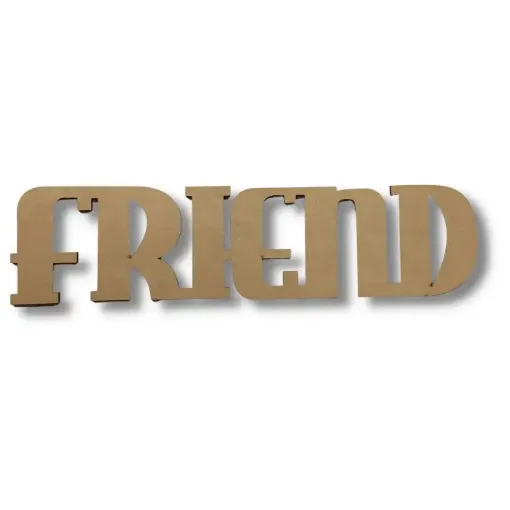 Imagen de Cartel de MDF corte laser Palabra "FRIEND" de 32*8cms.