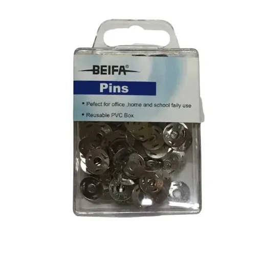Imagen de Chinches metalicas de 3 patas BEIFA pins en caja de 100 unidades