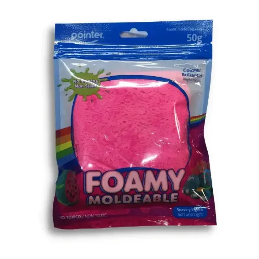 Imagen de Foamy moldeable POINTER modeling foam clay ceramica ultraligera *50gr. color Rosa