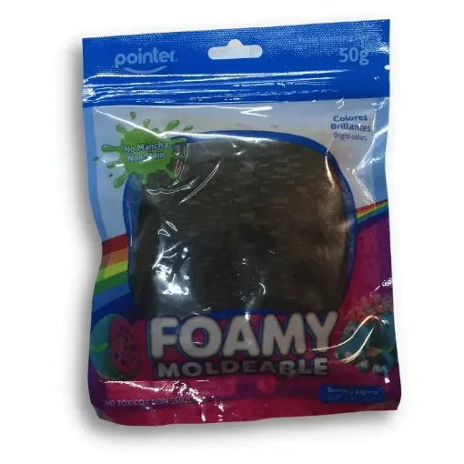 Imagen de Foamy moldeable POINTER modeling foam clay ceramica ultraligera *50gr. color Negro