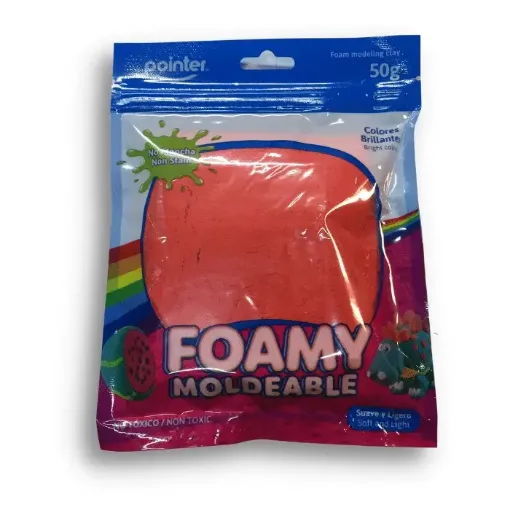 Imagen de Foamy moldeable POINTER modeling foam clay ceramica ultraligera *50gr. color Rojo