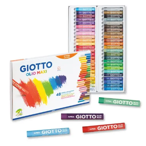 Imagen de Oleo pastel "GIOTTO" extra largos MAXI de 11mms en caja de  48 colores