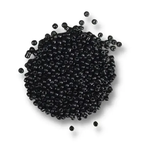 Imagen de Mostacillas grandes cuentas mostacillon 4x2.5mms en paquete de 50grs color Negro opaco