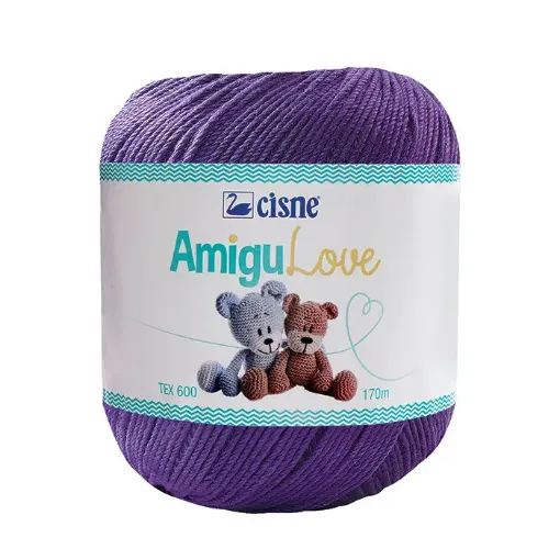 Imagen de Hilo de algodon crochet Amigulove CISNE TEX600 100gr.=170mts color Violeta 00112