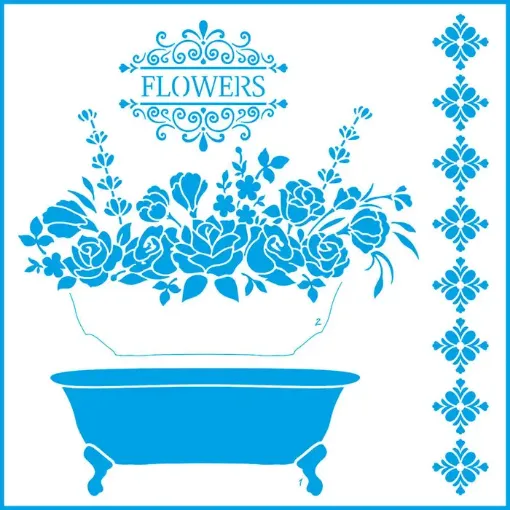 Imagen de Stencil marca LITOARTE de 25x25 cms. cod.STXXV-035 Flowers vintage