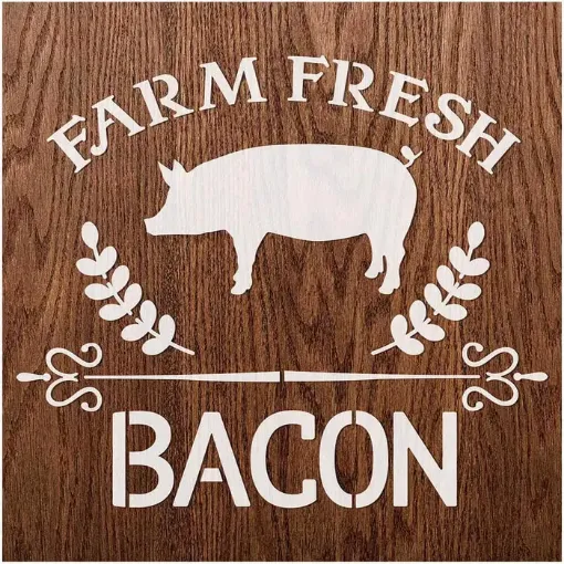 Imagen de Stencil marca LITOARTE de 14x14 cms. cod.STA-143 Bacon Farm Fresh