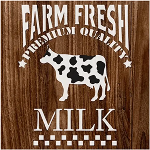Imagen de Stencil marca LITOARTE de 14x14 cms. cod.STA-144 Milk Farm Fresh