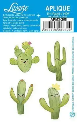 Imagen de Calado laminado infantil de 3cms. *4 unidades cod.APM3-268 cactus