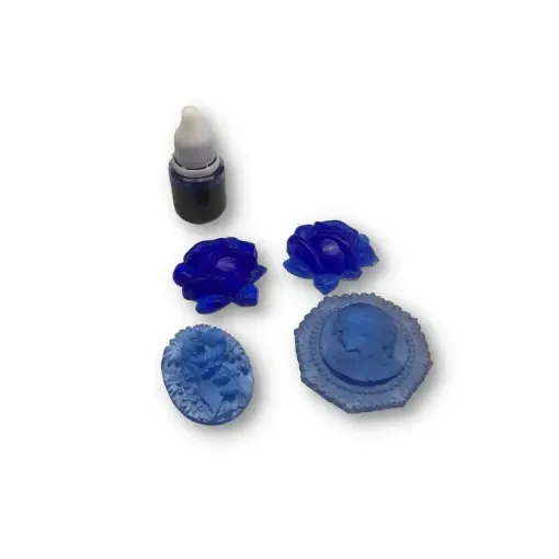 Imagen de Colorante pigmento liquido para resina epoxi epoxica traslucido RESIQUALY x10ml al agua color azul
