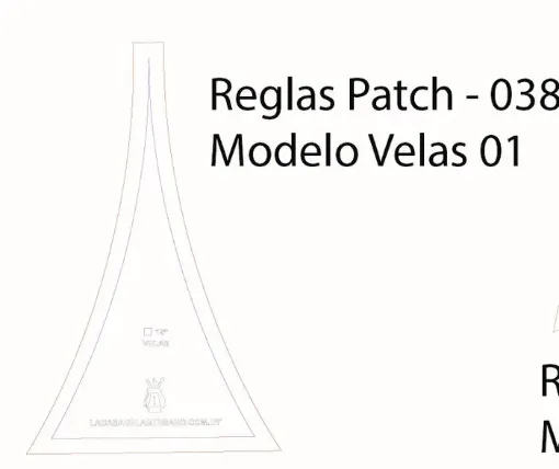 Imagen de Regla para Patchwork nro038 de acrilico quilting ruler LA CASA DEL ARTESANO modelo velas de 12" 10*16.5cms