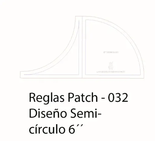 Imagen de Regla para Patchwork nro032 de acrilico quilting ruler LA CASA DEL ARTESANO modelo semicirculo para 6" terminado 30*15cms