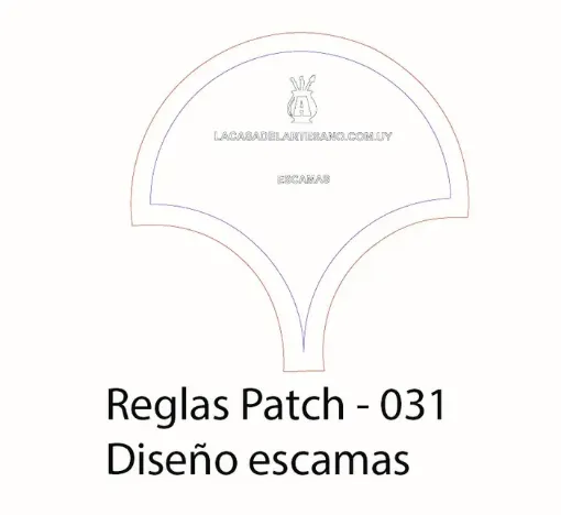 Imagen de Regla para Patchwork nro031 de acrilico quilting ruler LA CASA DEL ARTESANO modelo escamas 10*10cms