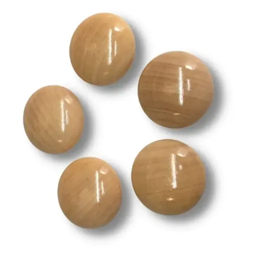 Imagen de Cuenta de madera con forma de boton disco de 3cms. *5 unidades