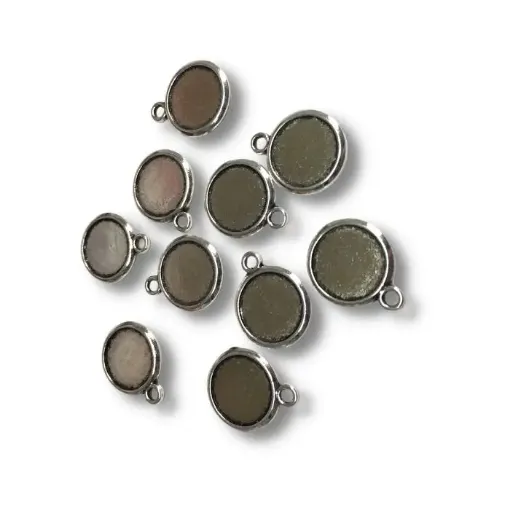 Imagen de Base de medalla para rellenar con resina Redonda de 13mms 1120 por 10 unidades color Niquel