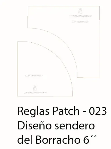 Imagen de Regla para Patchwork nro023 de acrilico quilting ruler LA CASA DEL ARTESANO modelo sendero del borracho para 6" terminado