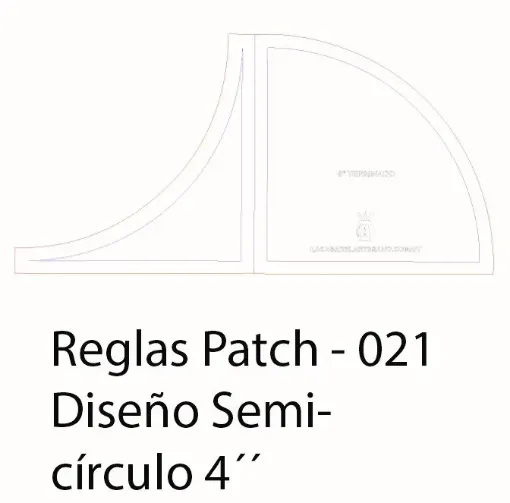 Imagen de Regla para Patchwork nro021 de acrilico quilting ruler LA CASA DEL ARTESANO modelo semicirculo para 4" terminado 23*11.5cms