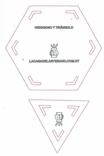 Imagen de Regla para Patchwork nro011 de acrilico quilting ruler LA CASA DEL ARTESANO modelo hexagono y triangulo