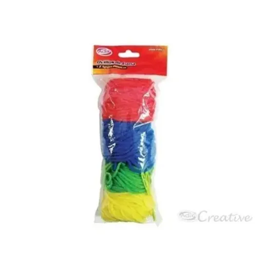 Imagen de Lanas ADIX CREATIVE set de 4 ovillos de colores surtidos con 2 agujas de plastico
