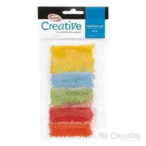 Imagen de Mostacillas mini ADIX Creative set de 40grs. de 5 colores diferentes