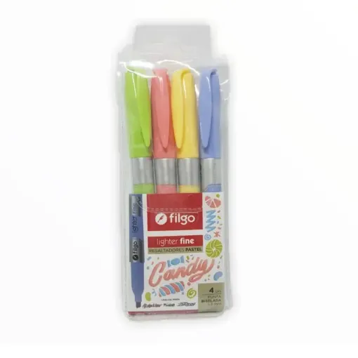 Imagen de Set de 4 marcadores resaltadores lighter FILGO *4 colores pastel Candy