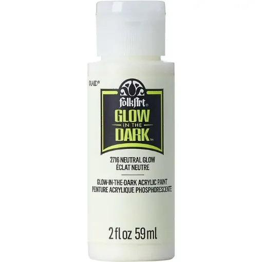 Imagen de Pintura acrilica Glow-in-the-Dark Acrylic Brilla en la oscuridad fosforescente FOLKART 2oz 59ml Neutral