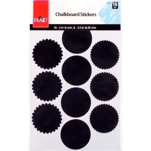 Imagen de Chalkboard stickers etiquetas autoadhesivas tipo pizarra para frascos PLAID de 5 y 6cms. *16 unidades