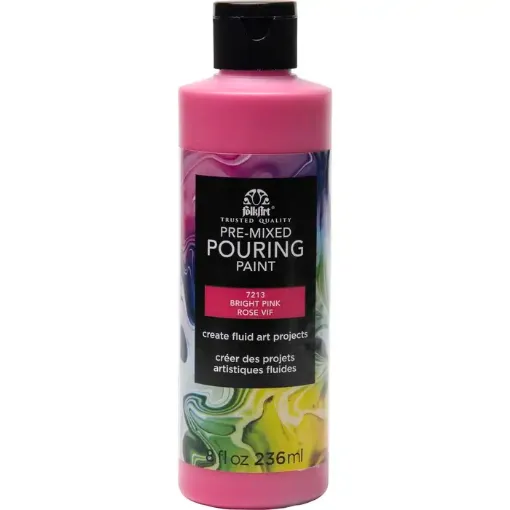 Imagen de Pouring Paint medio premezclado acrilico FOLKART *8oz 236ml color 7213 Bright Pink Rosa brillante