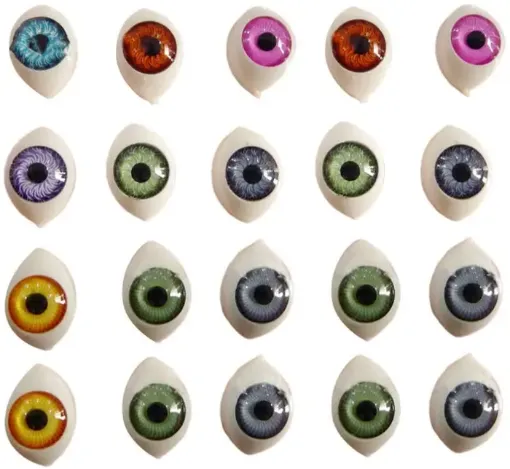 Imagen de Ojos realistas de resina ovalados de 16*12mms. para peluches y munecos *12 unidades 6 pares de 4 colores surtidos