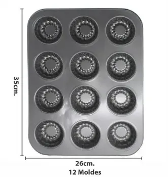 Set Molde De Silicona Muffins X12 + Manga 6 Picos Reposteria