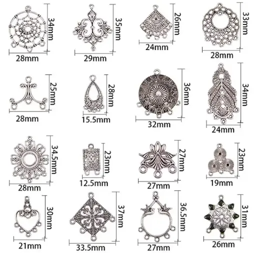 Imagen de Conectores metalicos para bijouterie color Plata Antigua 16 modelos diferentes precio unitario
