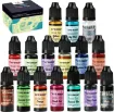 Imagen de Pigmentos liquidos concentrados para Resina Epoxi "LETS RESIN" kit de 16 colores Traslucidos x10ml