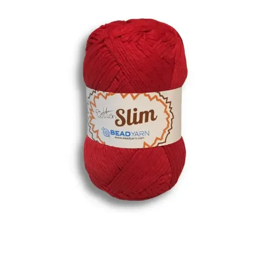 Imagen de Hilo de algodon Cotton Slim BEADYARN *100grs.=170mts color rojo vivo