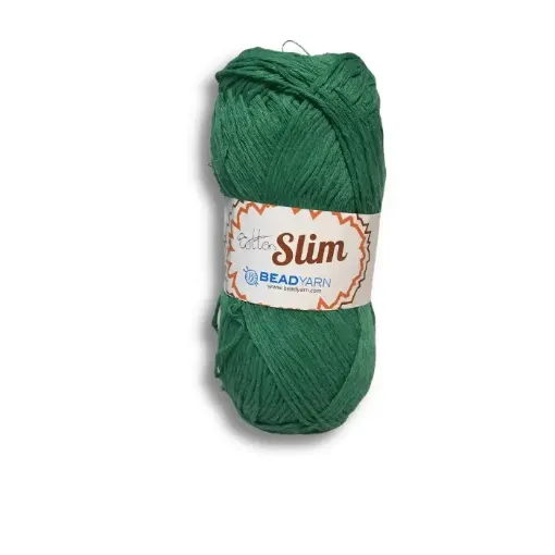 Imagen de Hilo de algodon Cotton Slim BEADYARN *100grs.=170mts color verde esmeralda
