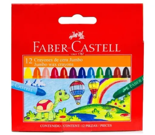 Imagen de Crayolas crayones Jumbo FABER-CASTELL caja de 12 colores