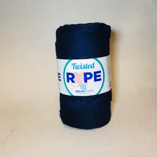 Imagen de Cordon grueso para macrame Twisted Rope "BEAD YARN" en madeja de 250grs=70mts aprox color Azul oscuro