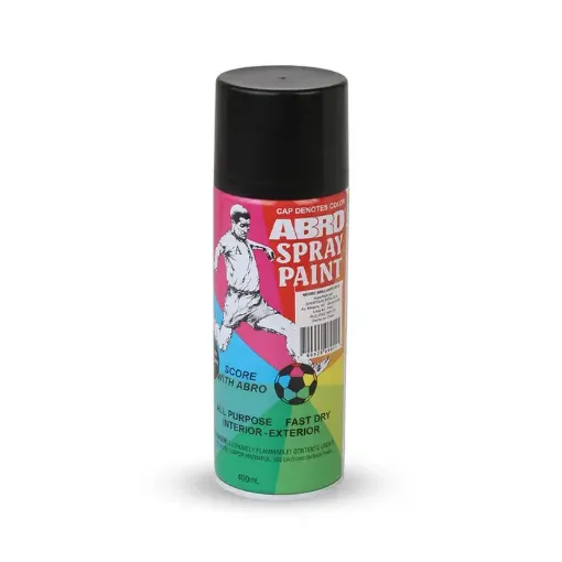 Imagen de Pintura en aerosol ABRO esmalte de colores de 400ml color Negro satinado No.13