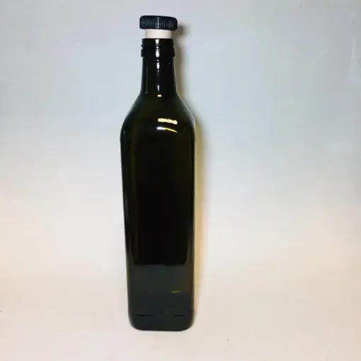 Imagen de Botella de vidrio Marasca color verde de 750ml. de 6.5*27cms. con tapon de corcho hongo integral sintetico