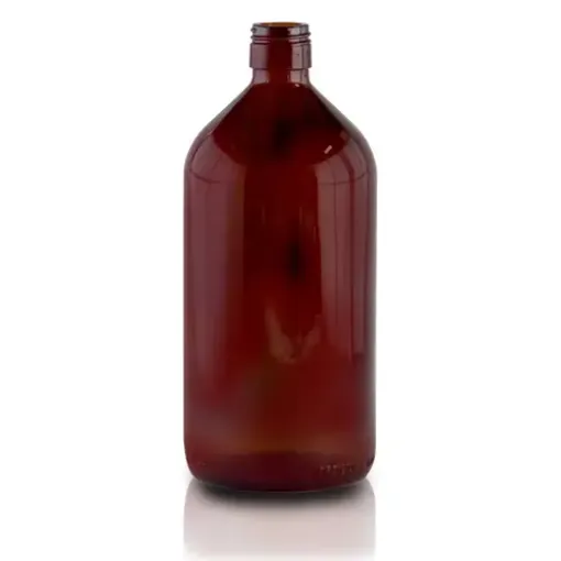 Imagen de Botella de vidrio Quimio ambar de 1100ml de 9.5*24cms. sin tapon