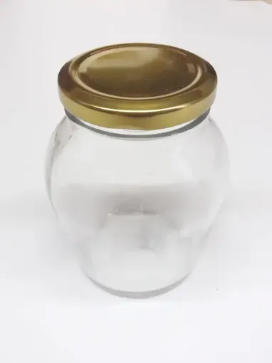 Imagen de Frasco de vidrio almendra de 360ml de 6.5x10cms con tapa giro de metal