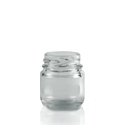 Imagen de Frasco de vidrio cilindrico mini de 40ml de 4x5cms sin tapa