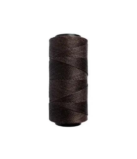 Imagen de Hilo cordon encerado fino 100% polyester 2 cabos cono de 100grs 150mts SETTANYL color 0555 marron oscuro