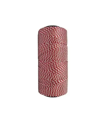 Imagen de Hilo cordon encerado fino 100% polyester 2 cabos cono de 100grs 150mts SETTANYL color 0400 rojo blanco