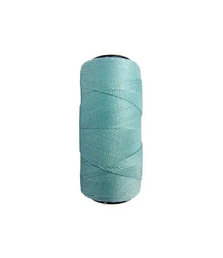 Imagen de Hilo cordon encerado fino 100% polyester 2 cabos cono de 100grs 150mts SETTANYL color 0315 celeste pastel