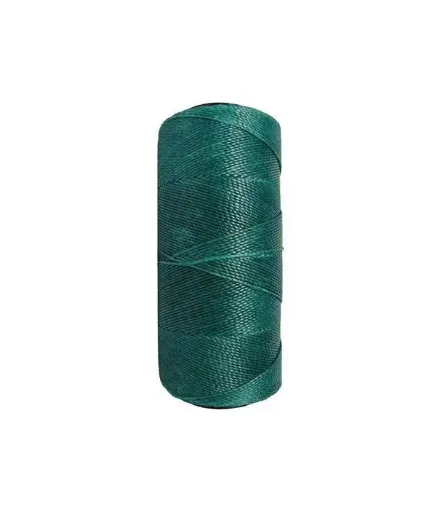 Imagen de Hilo cordon encerado fino 100% polyester 2 cabos cono de 100grs 150mts OLIMPO color 0228 verde petroleo