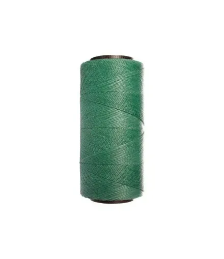 Imagen de Hilo cordon encerado fino 100% polyester 2 cabos cono de 100grs 150mts SETTANYL color 0224 verde