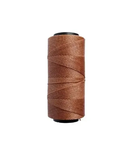 Imagen de Hilo cordon encerado fino 100% polyester 2 cabos cono de 100grs 150mts SETTANYL color 0083 marron