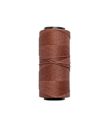 Imagen de Hilo cordon encerado fino 100% polyester 2 cabos cono de 100grs 150mts SETTANYL color 0037 marron mediano