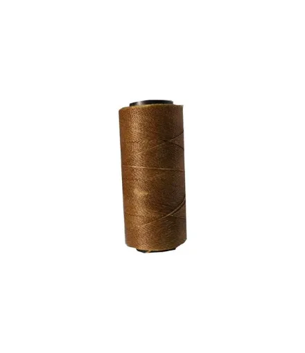 Imagen de Hilo cordon encerado fino 100% polyester 2 cabos cono de 100grs 150mts SETTANYL color 0770 ocre oscuro